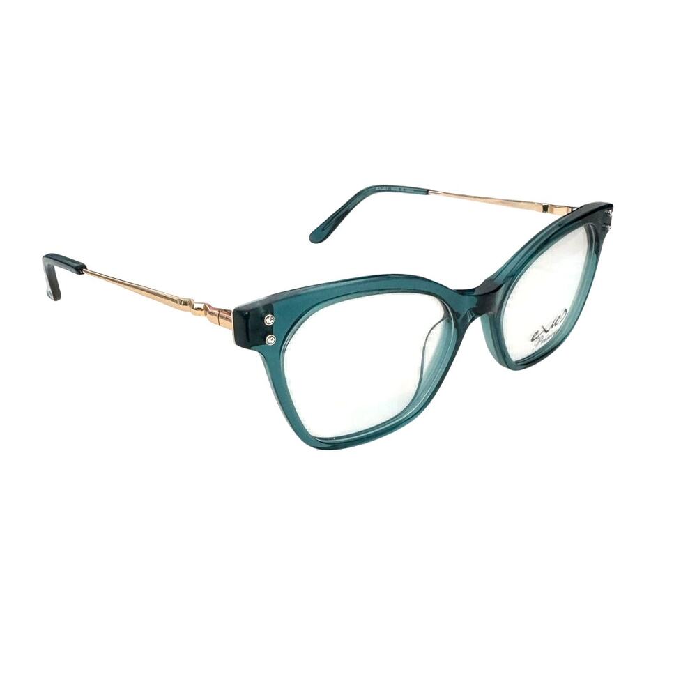 NEW Exces Princess 162 Teal Crystal Eyeglasses